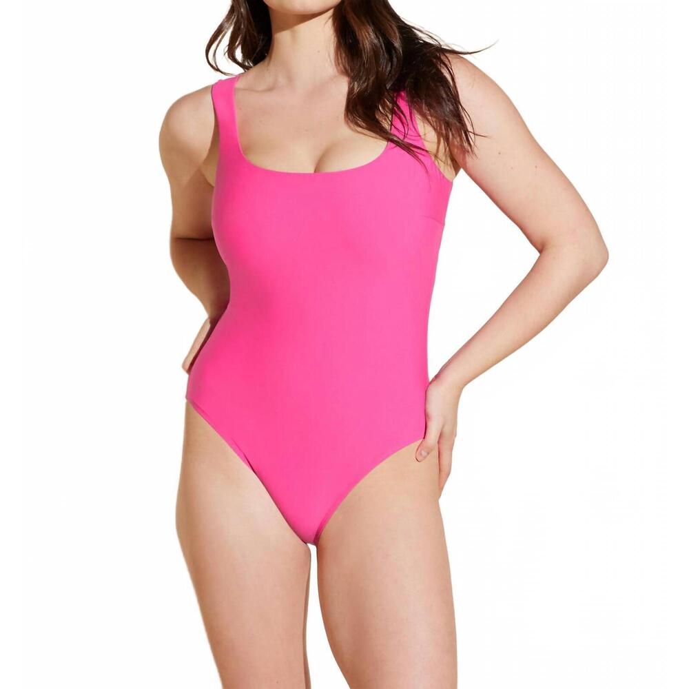 NEW STYLEST women's sculpting square tank one piece in ultra pink